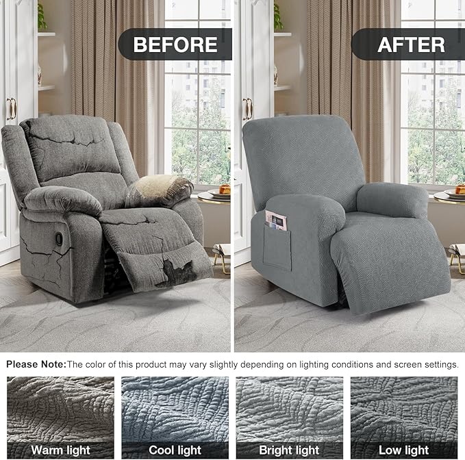 Timeles Recliner Covers Extra Wide Recliner Chair Cover Reclining Sofa - Image 4
