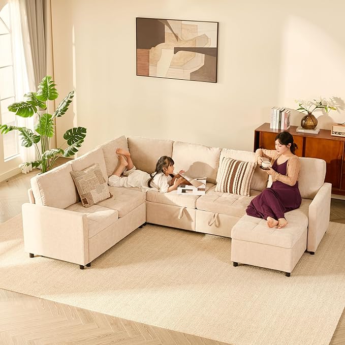 GOSUHI 107" Sleeper Sofa, Set of Modular Pieces - Image 7