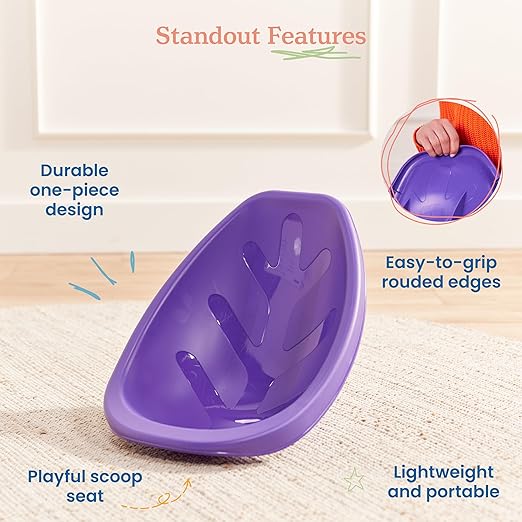 ECR4Kids Plastic Leaf Scoop Floor Rocker Seat, Classroom Furniture - Image 4