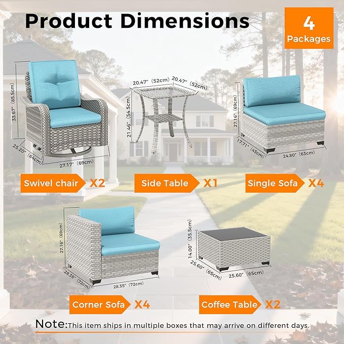 10-Seat Modern Patio Furniture Set - Image 3