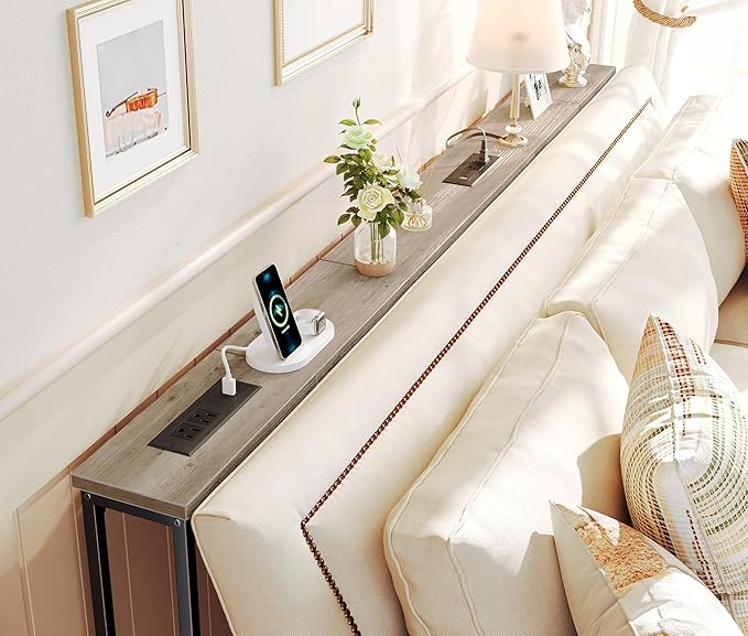 SUPERJARE 78.8 Inch Narrow Console Table - Image 2