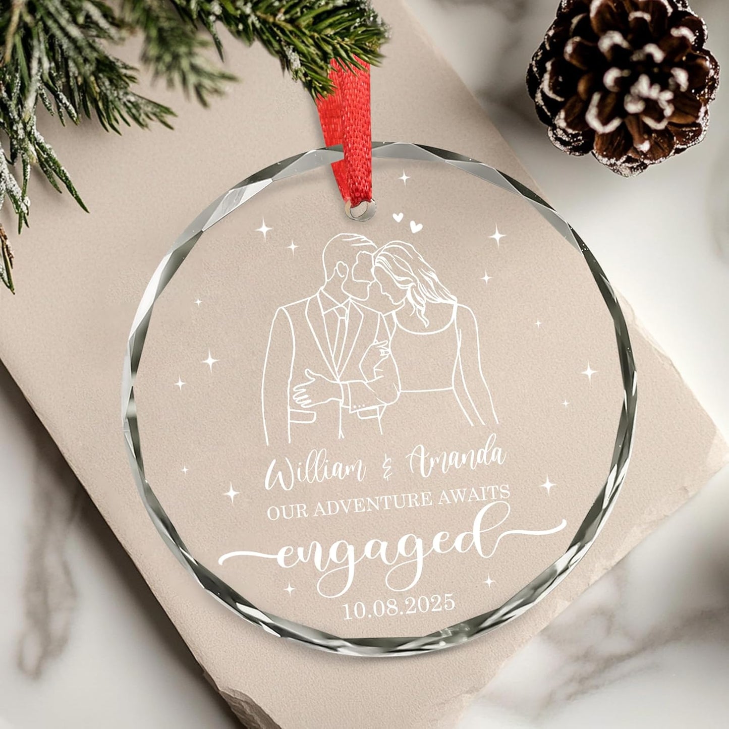 Personalized The Year We Became Mr & Mrs Christmas Ornament- Wedding Gifts For Newlywed Couple, Bride And Groom - Wedding Gifts for Couples 2025, Bridal Shower Ornaments