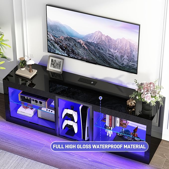 81in Long LED TV Stands W/Power Outlet - Image 9