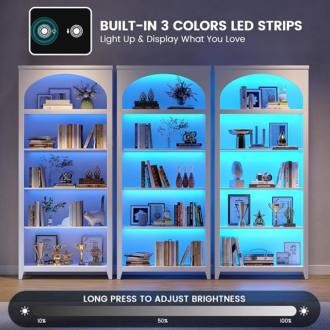 Dystler 5-Tier Arched Bookshelf - Image 4