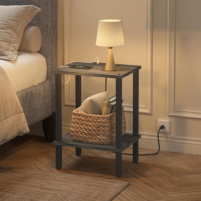 TUTOTAK End Table with Charging Station, Small Side Table with Outlets - Image 8
