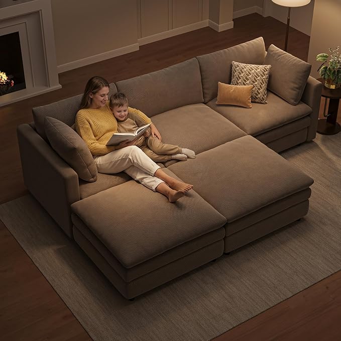 97" Cloud Couches for Living Room, 29.1" Deep Seat Modular Sectional Sofa - Image 5