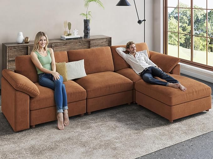 EASE MOOSE Sectional Modular Sofa, Oversized L Shape Sectional Couch Wide Deep - Image 6