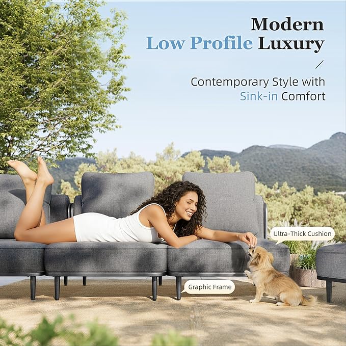 HERA'S HOUSE Metal Patio Furniture Set, Modular 10 Seats, 1 Nesting Coffee - Image 2