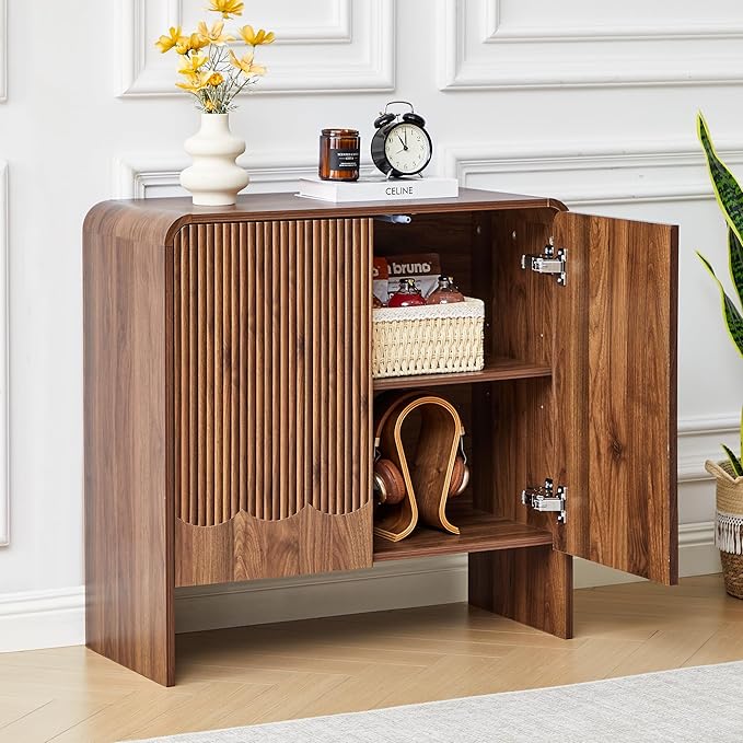 FurSch Fluted Sideboard Buffet Cabinet, Mid Century Modern Storage Cabinet - Image 5