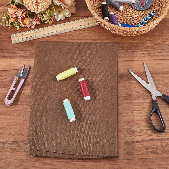 59 Inch Dark Brown Quilting Linen Type Cloth Fabric by The Yard Blend Solid - Image 4