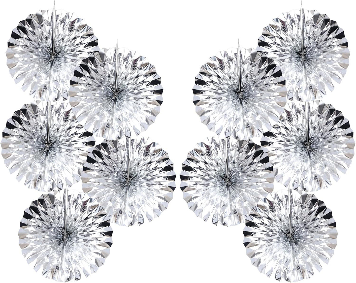 Silver Birthday Decorations,DIY Silver Paper Fans Hanging Decoration ,DecoracióN De CumpleañOs para Hombre,Wedding Decorations for Party 8in,Birthday Decorations for Men 30 Color DIY Set (Silver)