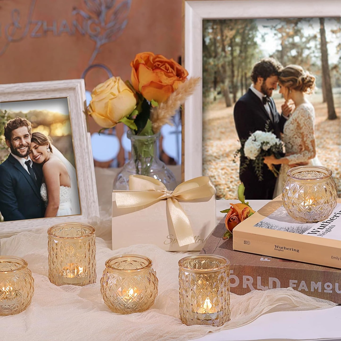 36pcs Assorted Gold Votive Candle Holders, Tea Light Candle Holder Glass for Diwali, Gold Candle Holders for Wedding, Table Centerpiece, Brithday and Holiday Decorations