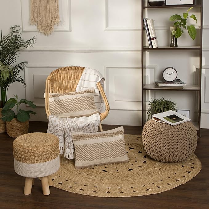 REDEARTH Round Pouf Ottoman - Image 9
