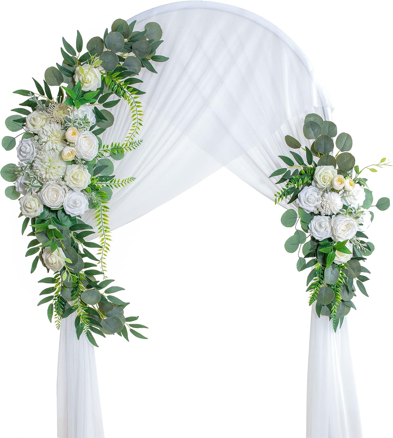 Wedding Arch Flowers, Artificial Flowers for Decoration, Large Flower Swag for Boho Styles Wedding Ceremony Floral Decor - Pack of 2