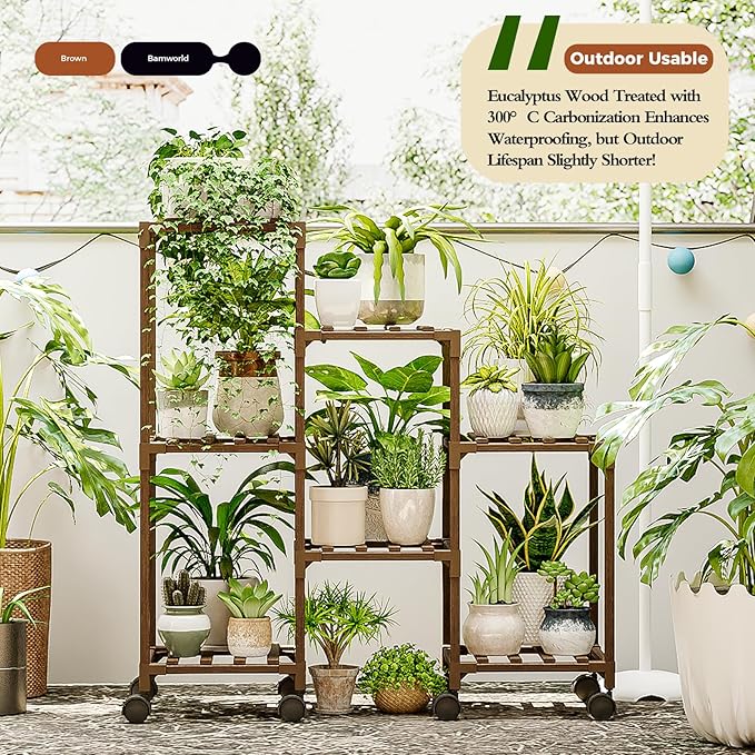 Bamworld Plant Stand with Wheels - Image 4
