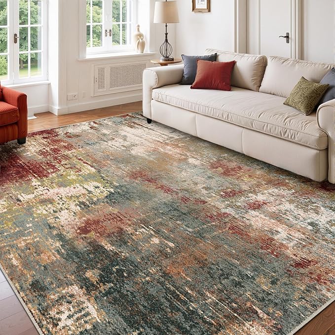 RELEANY Washable Area Rugs 5'x8' Non-Slip Modern Abstract Soft - Image 9