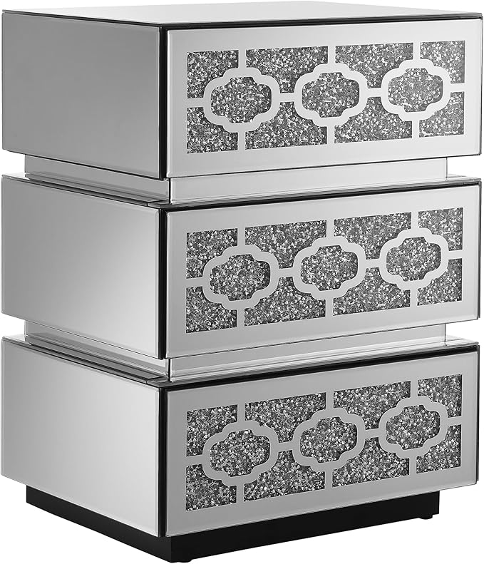 Mirrored Bedside Nightstand, Modern Side Table - Image 8