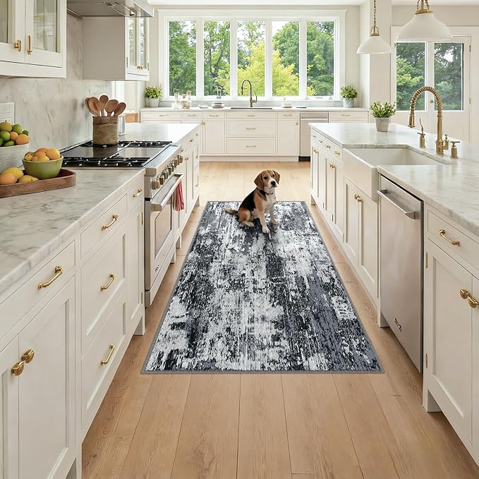 RELEANY Washable Area Rugs 3x6 Non-Slip Modern Abstract Soft by RELEANY