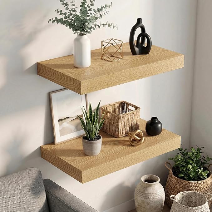 Dreamland Floating Shelves 24inch, 2 Pack Rustic Wooden Wall Shelves, Wall - Image 6