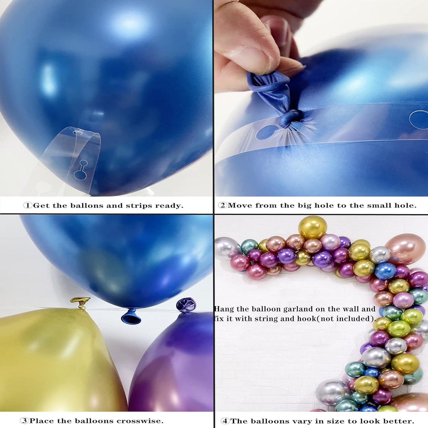 Colorful Party Balloons 100pcs 12inch Chrome Metallic Helium Balloons for Birthday Party Decoration and Arch Decoration Wedding Birthday Baby Shower Christmas Party