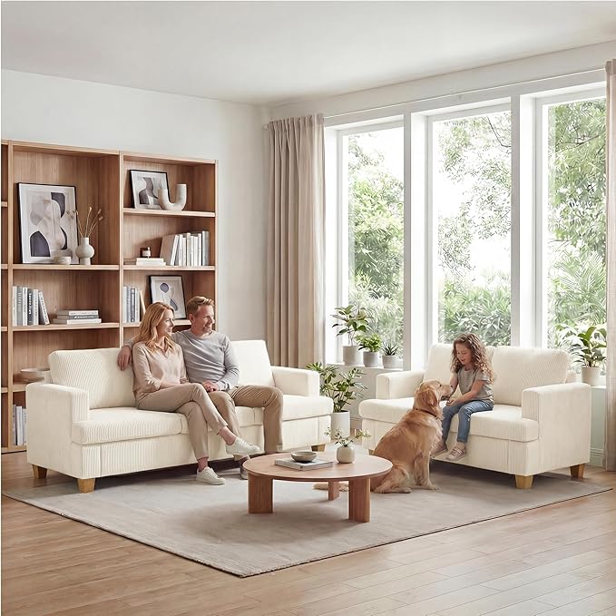 Apicizon Loveseat & 3 Seater Sofa Sets, 2 Piece Deep Seat Sleeper Sofa - Image 8