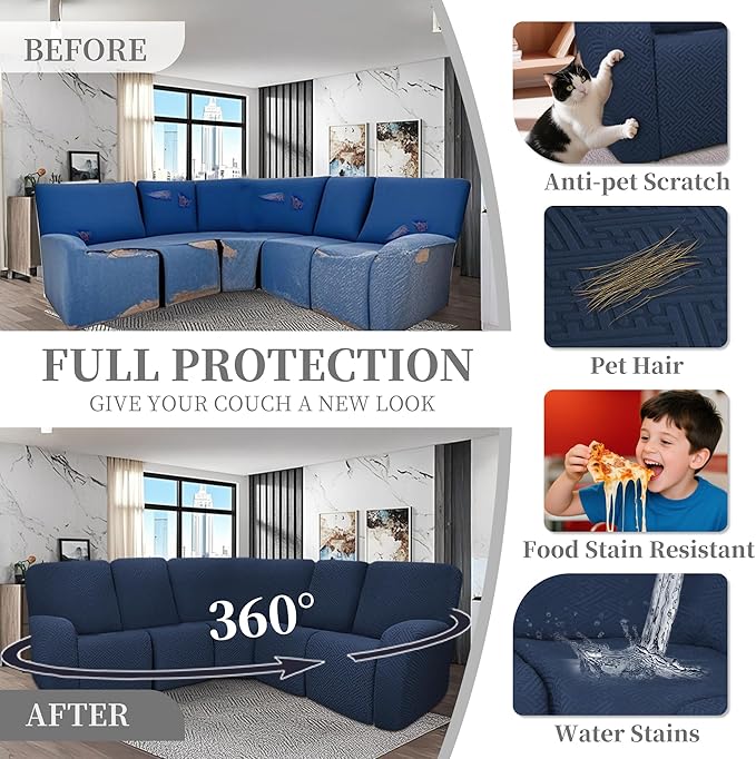 100% Waterproof Sectional Recliner Couch Covers - Image 6