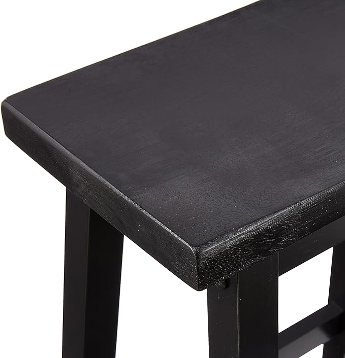 Amazon Basics Solid Wood Saddle-Seat Counter Height Bar Stools - Image 5