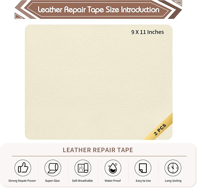 KING MOUNTAIN Leather Repair Patch, 2 Packs 9 x 11 Inches self Adhesive Leather - Image 4