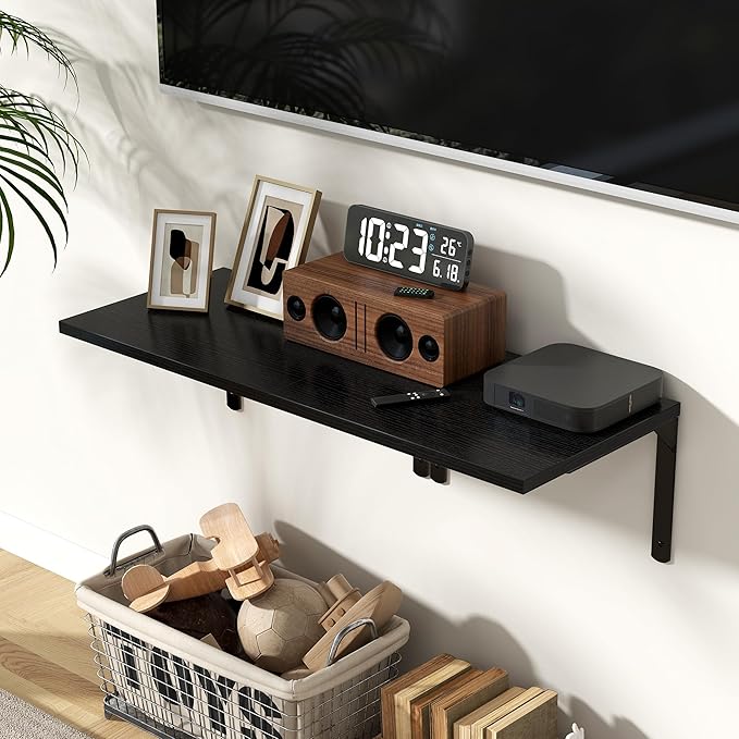 Fun Memories Floating Shelves for Wall, 12 Inch Deep Floating Shelves Set of 2 - Image 2