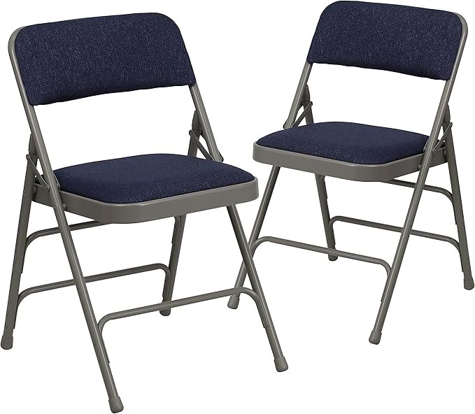 Flash Furniture 2 Pack HERCULES Series Curved Triple Braced & Double Hinged by FlashFurniture