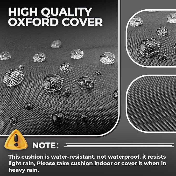 Outdoor Chaise Lounge Chair Cushion Waterproof 74.4 x 22 x 4.7 Inches Memory - Image 7