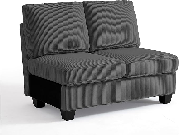 CHIC HOUSE Middle Module for Modular Couch, Corduroy Customizable Chaise by CHICHOUSE