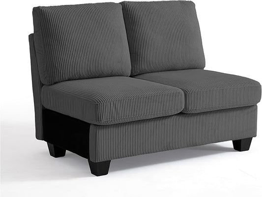 CHIC HOUSE Middle Module for Modular Couch, Corduroy Customizable Chaise by CHICHOUSE