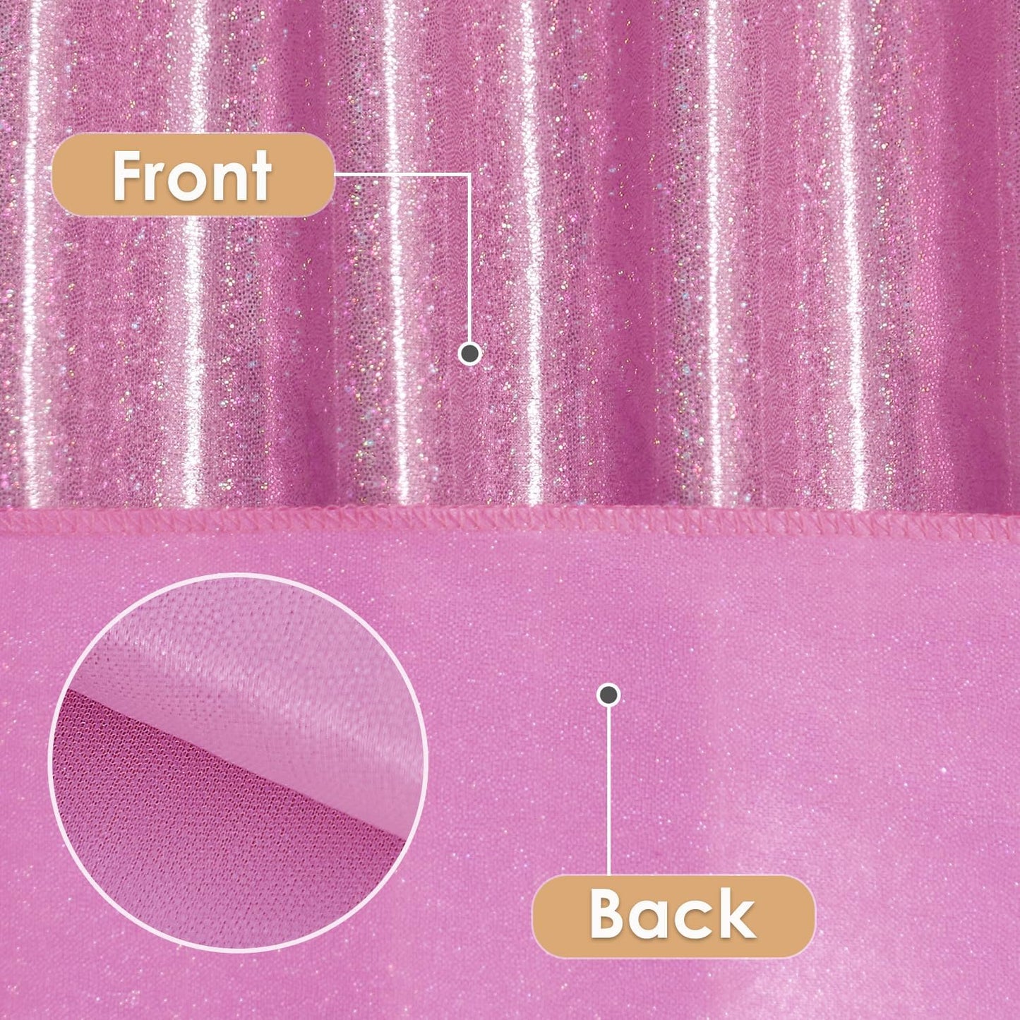 Fitable 2 Pack Pink Sequin Tablecloth for Parties 90x156 Inch - Sparkle Glitter Table Cloth Laser Rectangle Overlay for Wedding Baby Shower Ceremony Birthday Holiday Banquet