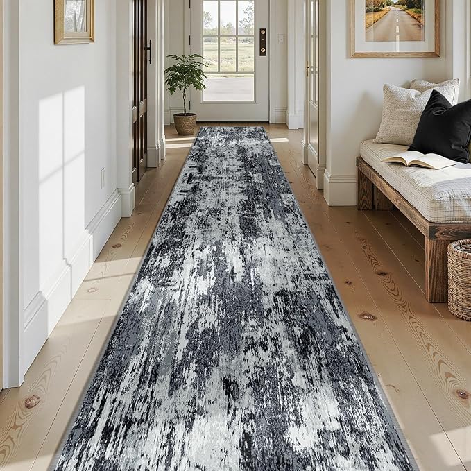 RELEANY Washable Area Rugs 2'6"x14 Non-Slip Modern Abstract Soft - Image 2