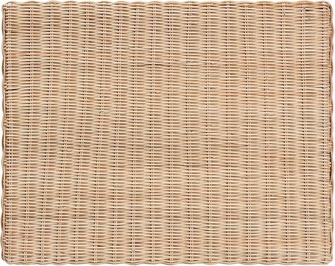 Bali & pari Farica Modern Bohemian Natural Rattan and Mahogany Accent Bench - Image 7