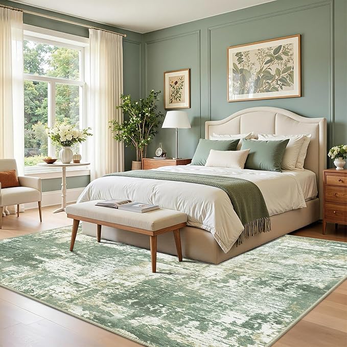 RELEANY Washable Area Rugs 7'x9' Non-Slip Modern Abstract Soft - Image 4