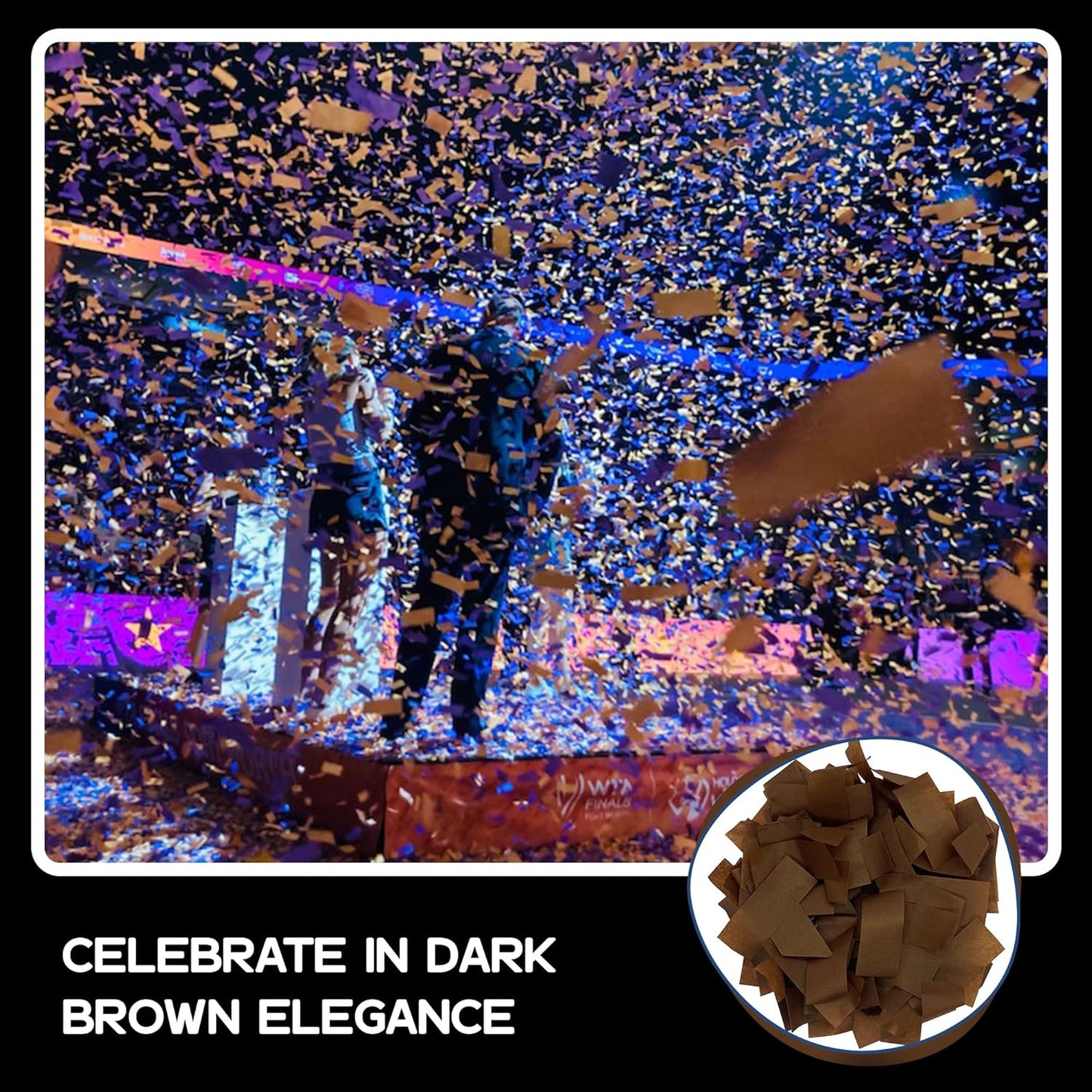 Ultimate Confetti, Brown Biodegradable Confetti - Rectangular Fluttering Tissue Paper Confetti for Cannon and Launcher use – Mother’s Day Confeti, Wedding, Parties and Live Events - 1 lb, 16 oz