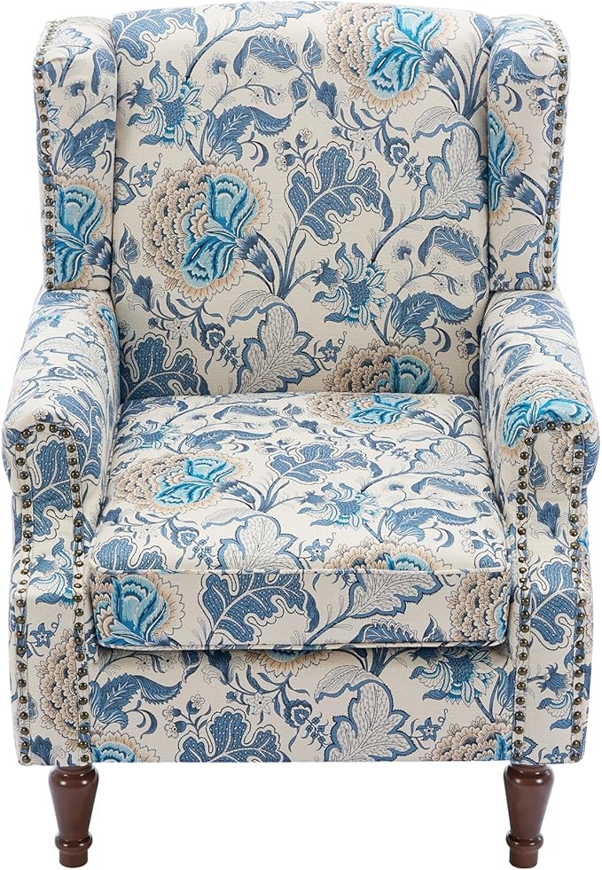 Pia Ricco High Back Floral Accent Chair - Image 6
