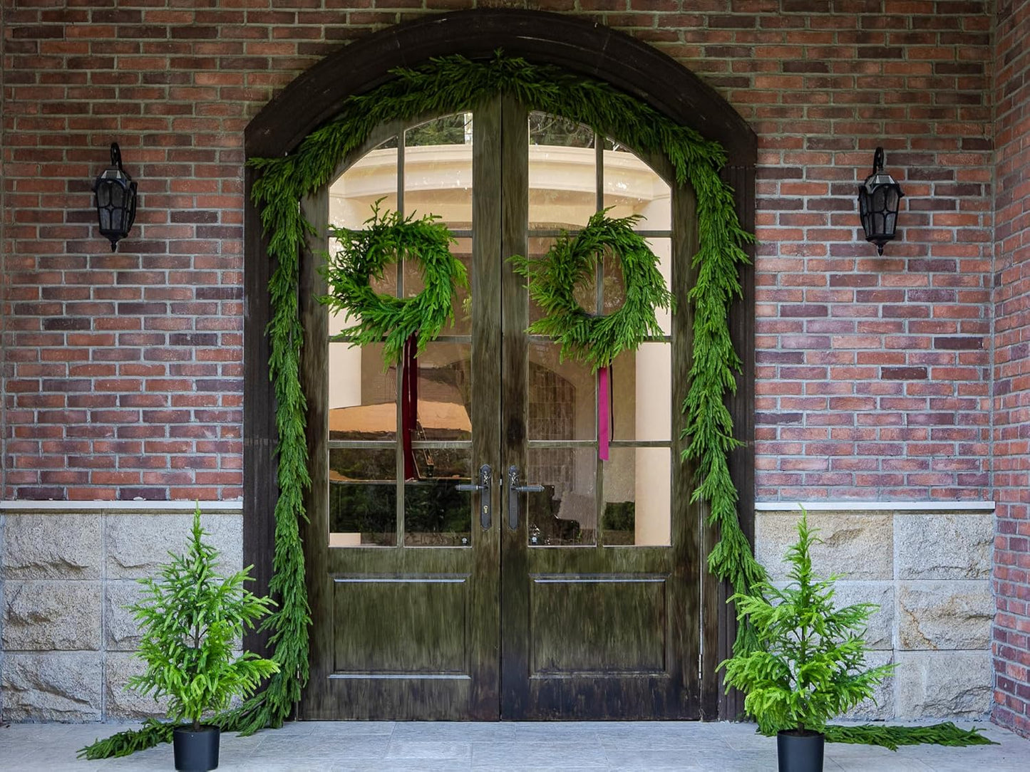 15FT Extra Full Christmas Garland Norfolk Pine Garland Realistic Artificial Christmas Greenery Garland for Mantle Stairs Railing Table Fireplace Wall Indoor Outdoor Holiday Xmas Decor Decoration