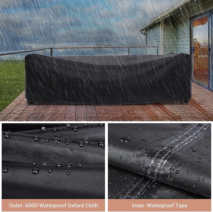 Patio Furniture Set Cover Waterproof, Mrrihand Outdoor Sectional Sofa Set Cover - Image 4