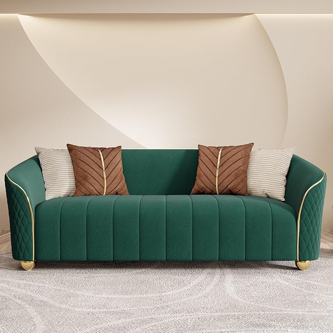 3-Piece Luxury Velvet Sofa Set for Living Room, Elegant Design Couch Set - Image 7