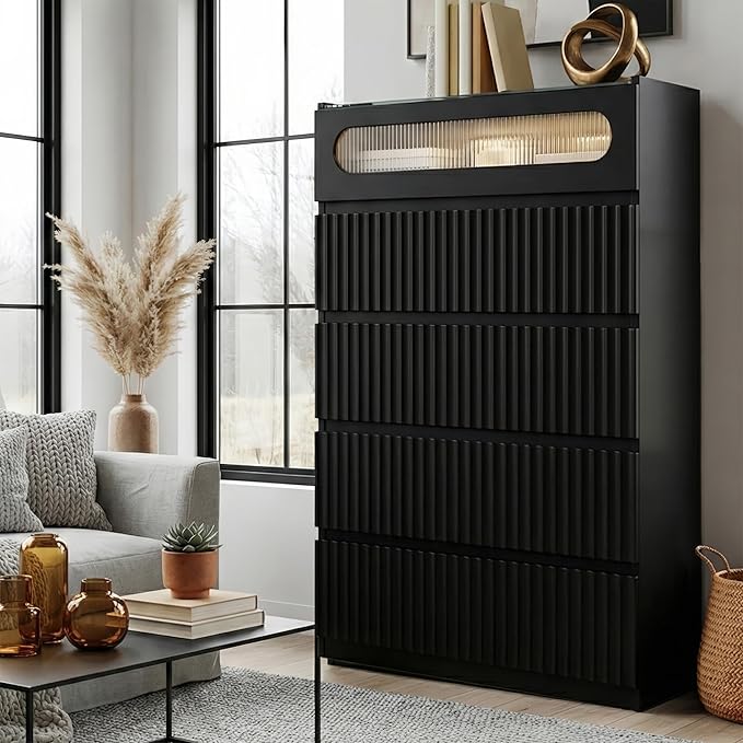 senlin Fluted 5 Drawer Dresser, - Image 3
