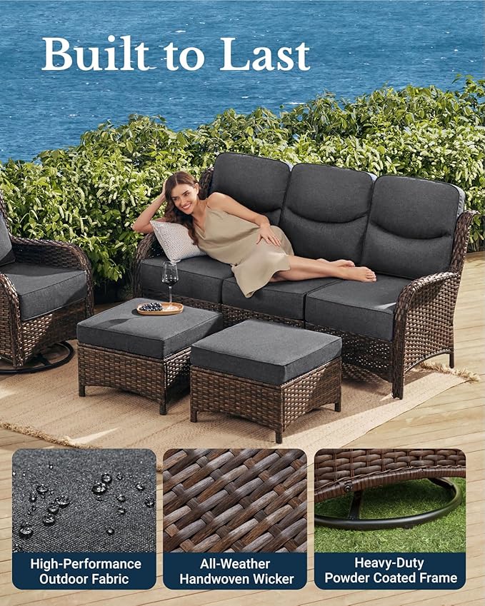 HILLGA Luxury High Back Patio Furniture Set - Image 6