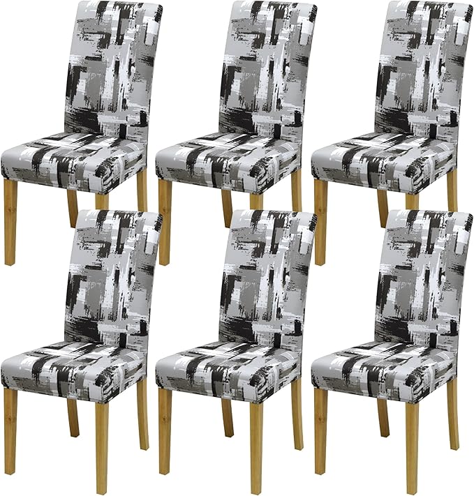 BIETYONE Stretch Dining Chair Covers Set of 6, Soft Removable Washable Kitchen by BIETYONE