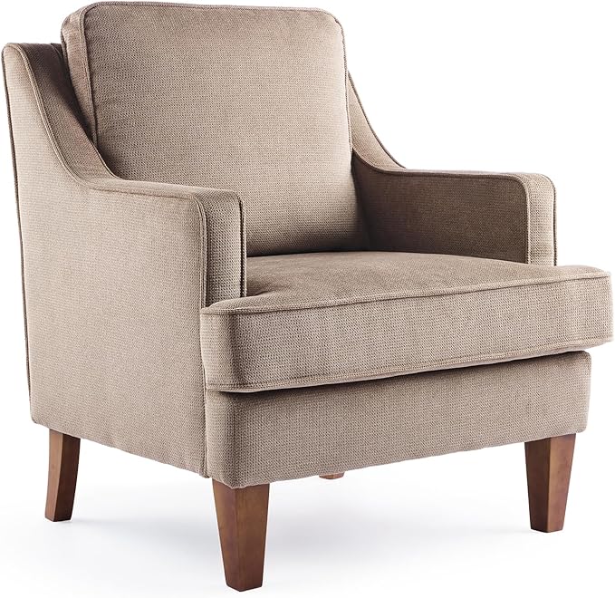 VINGLI Brown Accent Chair, Mid Century Modern Chairs, Upholstered Armchair - Image 9