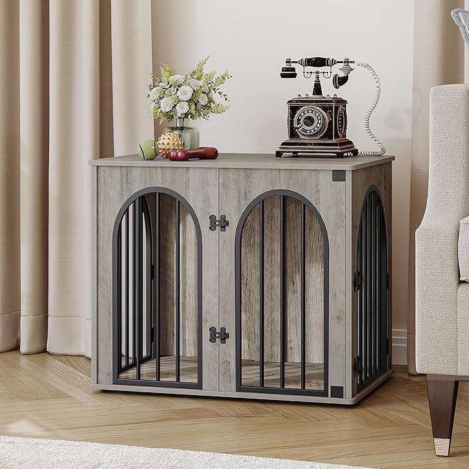 Hzuaneri 26.8'' Wooden Dog Crate Furniture, Indoor Dog Kennel Dogs Cage - Image 4
