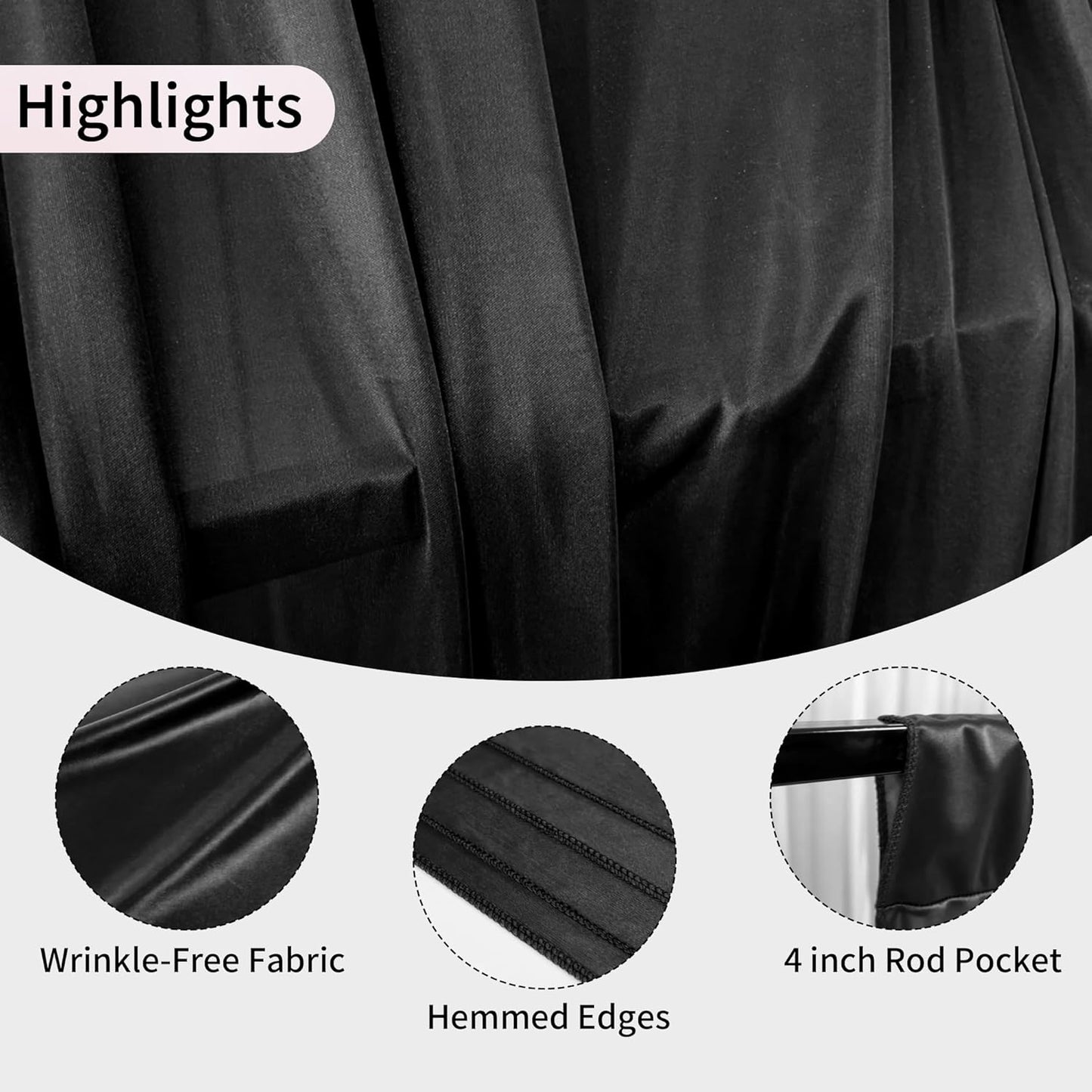 30x10ft Backdrop Curtains for Parties, 6 Panels 5x10ft Curtains Photography Drapes Rod Pocket Curtain Backdrop for Birthday Wedding Baby Shower Home Decor
