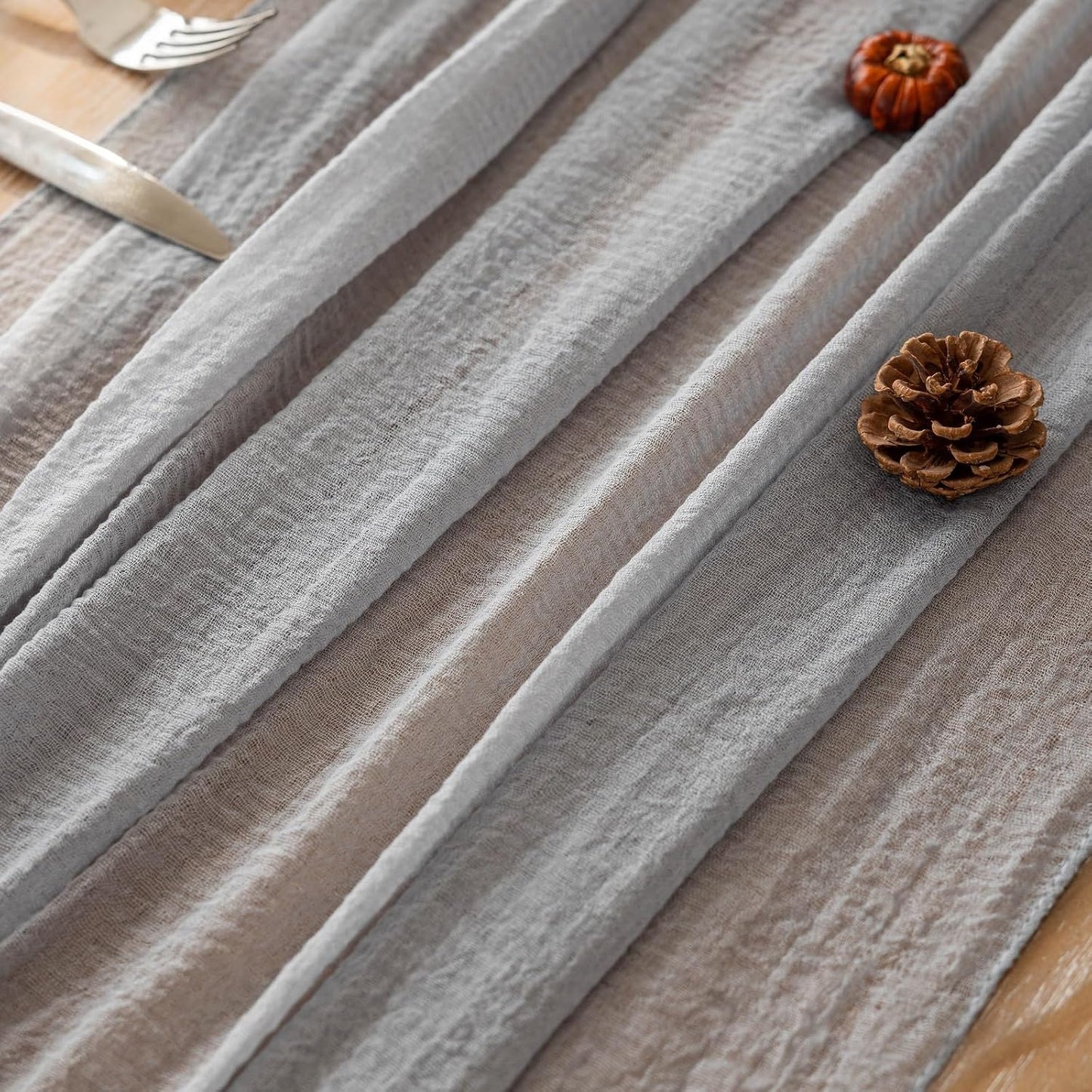 Cheesecloth Table Runner Dusty Blue Gauze Rustic Cheese Cloth Table Runner 120 Inch 10 FT for Wedding Baby Bridal Shower Birthday Engagement Party Long Sheer Boho Home Decorations