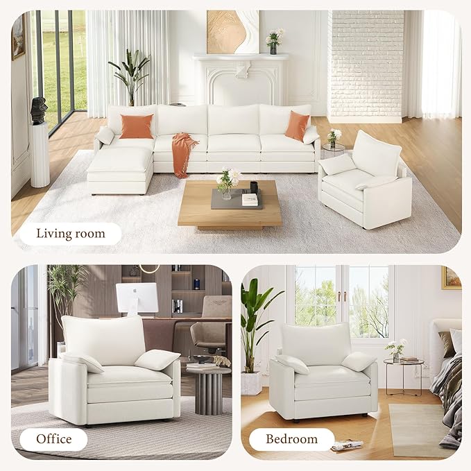 Vesgantti 40" Single Seat Sofa, Comfy Cloud Couch Deep Seat Upholstered Couch - Image 7